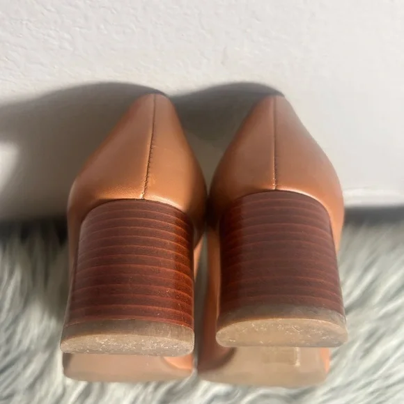 Tory Burch Janey 50mm Royal Tan Leather Pump Size 6